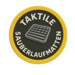 Barrierefreie Sauberlaufmatten mit taktilen Leitstreifen zur Orientierung für Blinde und Sehbehinderte
