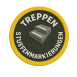 Kontrastreiche Treppenstufenmarkierungen nach DIN 18040 für sehbehinderte Menschen